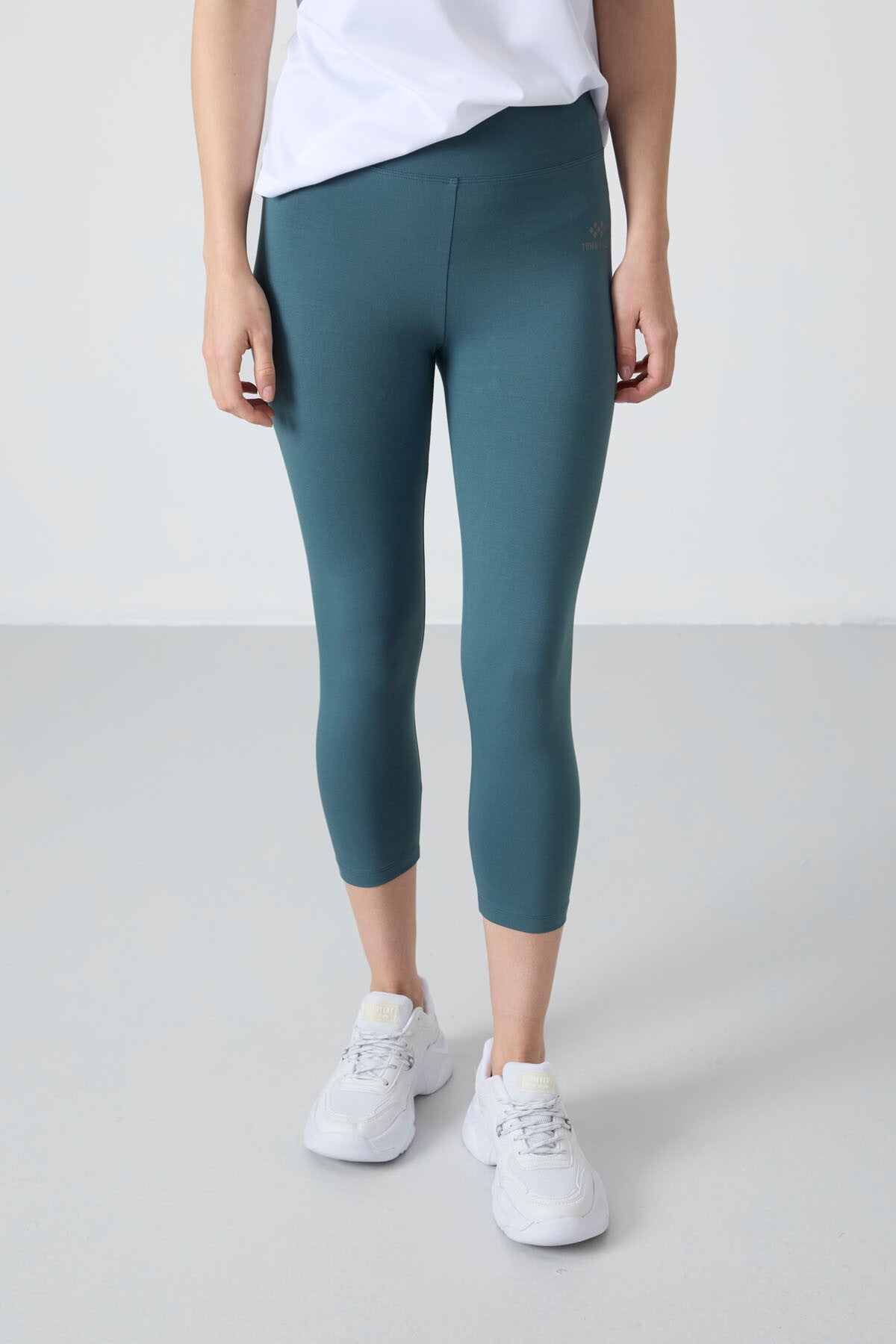 Orman Yeşili Yüksek Bel Slim Fit Dar Paça Kadın Kapri Tayt - 93097