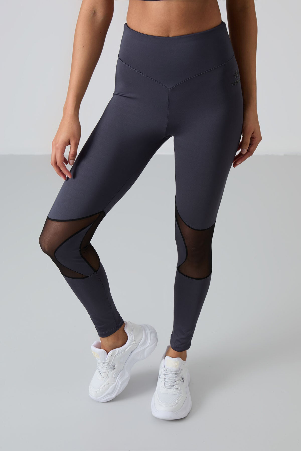 Antrasit Esnek Standart Fit Performans Kadın Tayt Takım - 95331