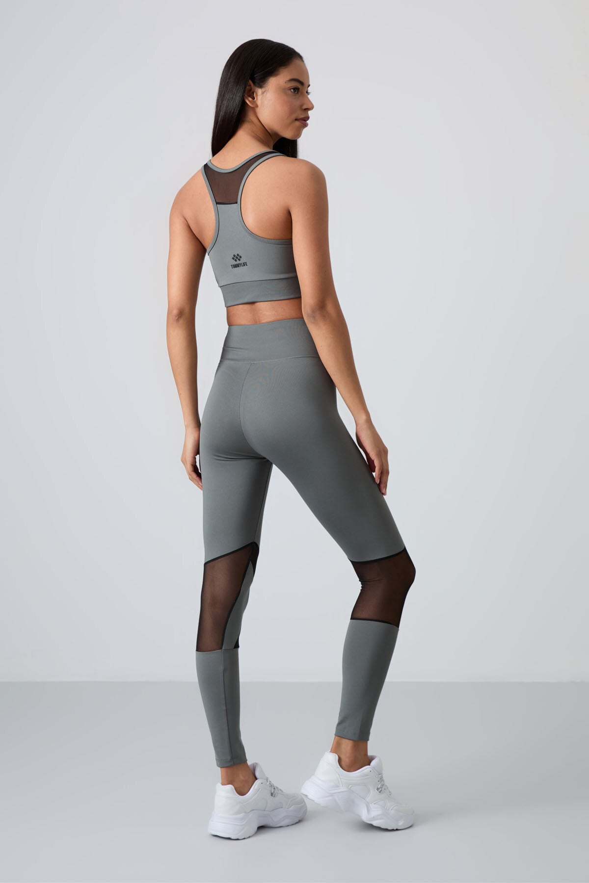 Haki Esnek Standart Fit Performans Kadın Tayt Takım - 95331