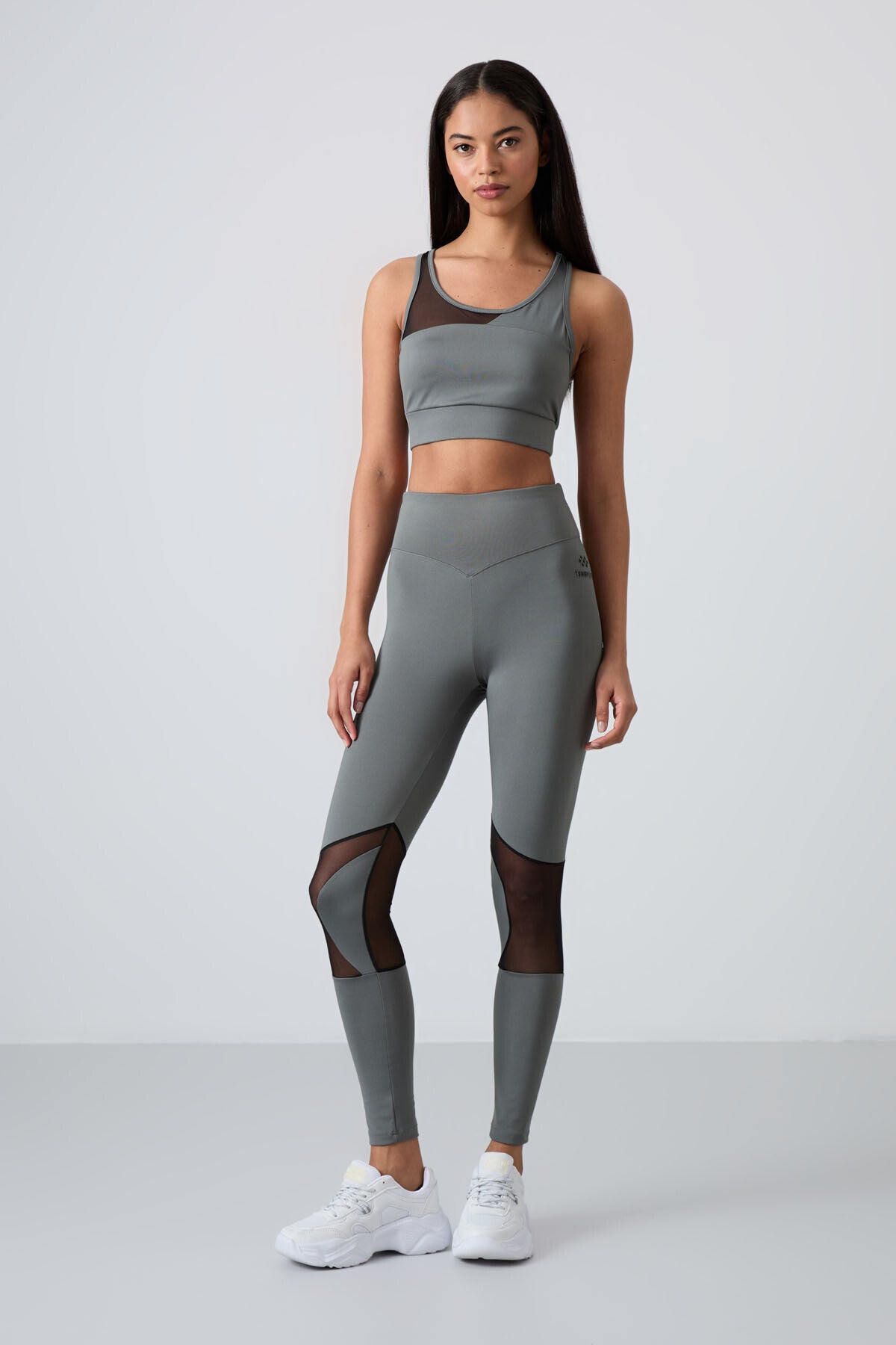 Haki Esnek Standart Fit Performans Kadın Tayt Takım - 95331