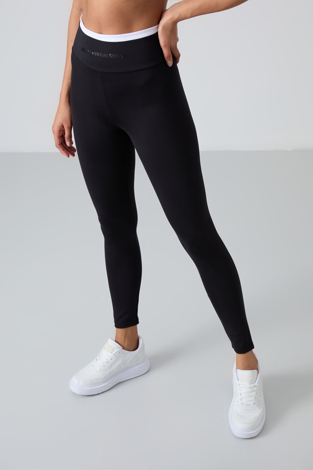 Siyah Esnek Standart Fit Performans Kadın Tayt Takım - 95333