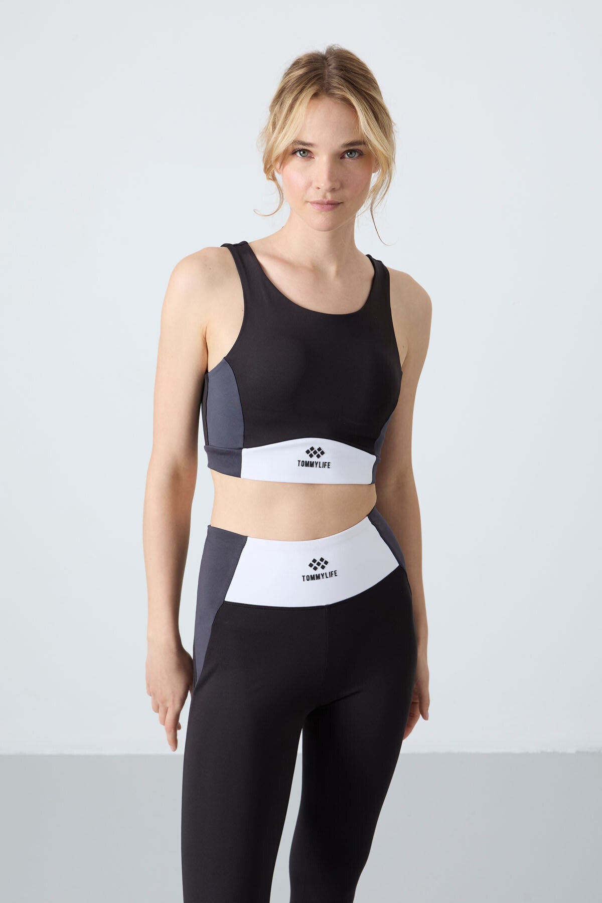 Siyah Esnek Standart Fit Performans Kadın Tayt Takım - 95334