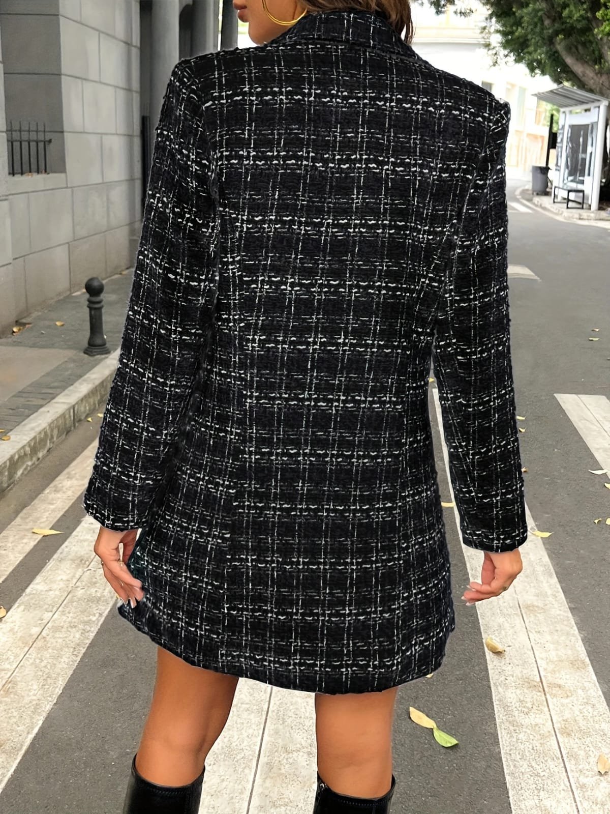 Women's Long Sleeve Collared Front Buttoned Woven Jacket