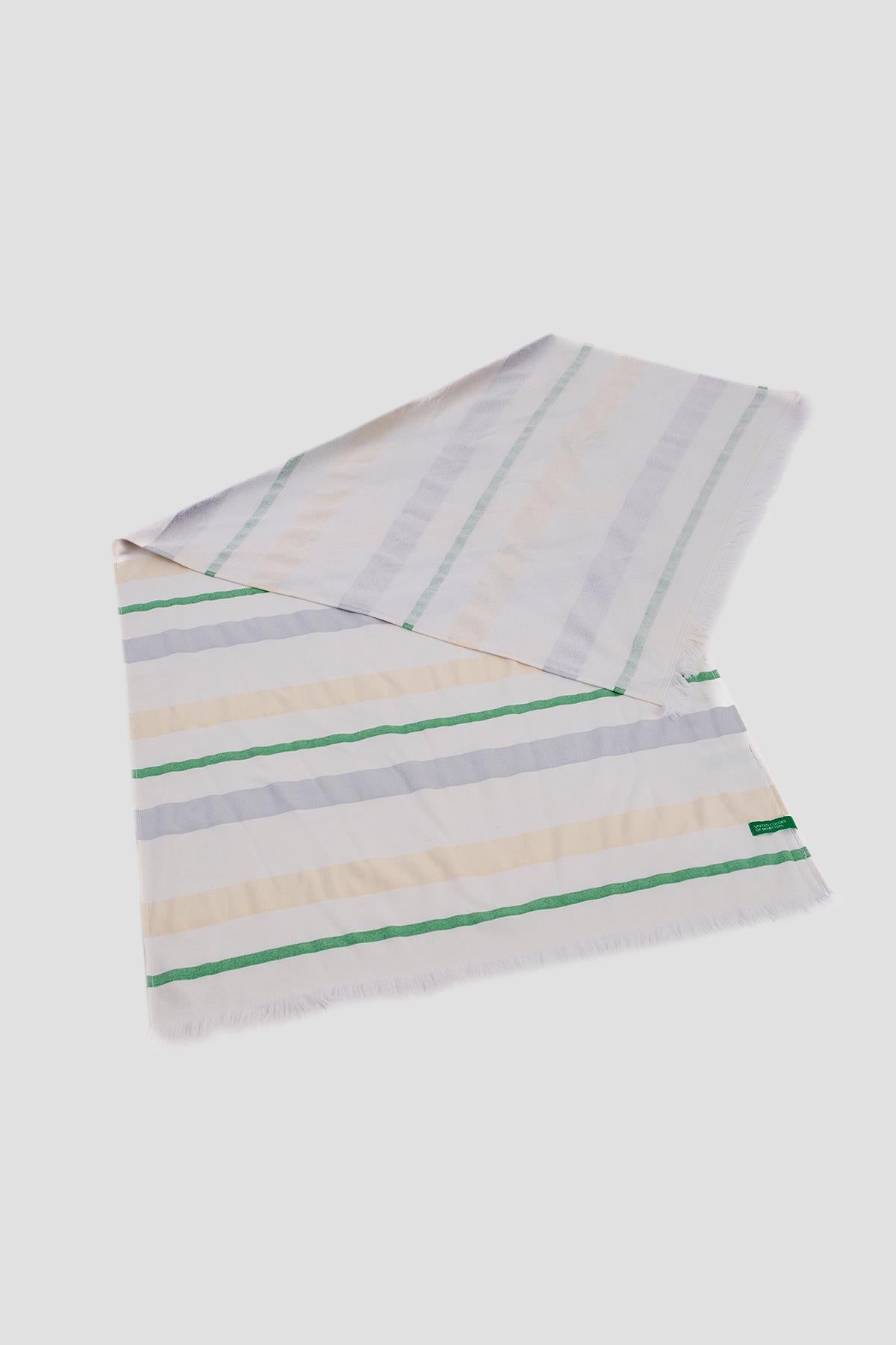 Be-0199 %100 Pamuk Yeşil-Bej-Gri 80X165 Cm Hamam Havlusu
