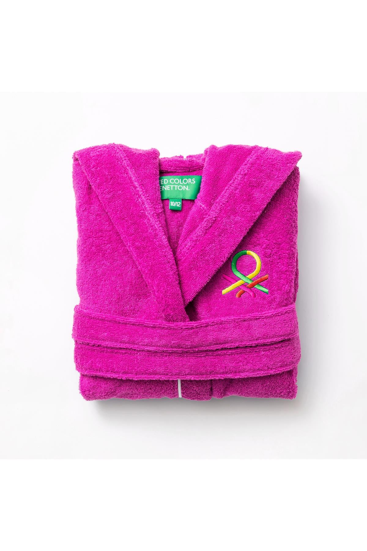 Be-0817-Pnk %100 Pamuk Pembe 65X65 Cm Çocuk Bornozu