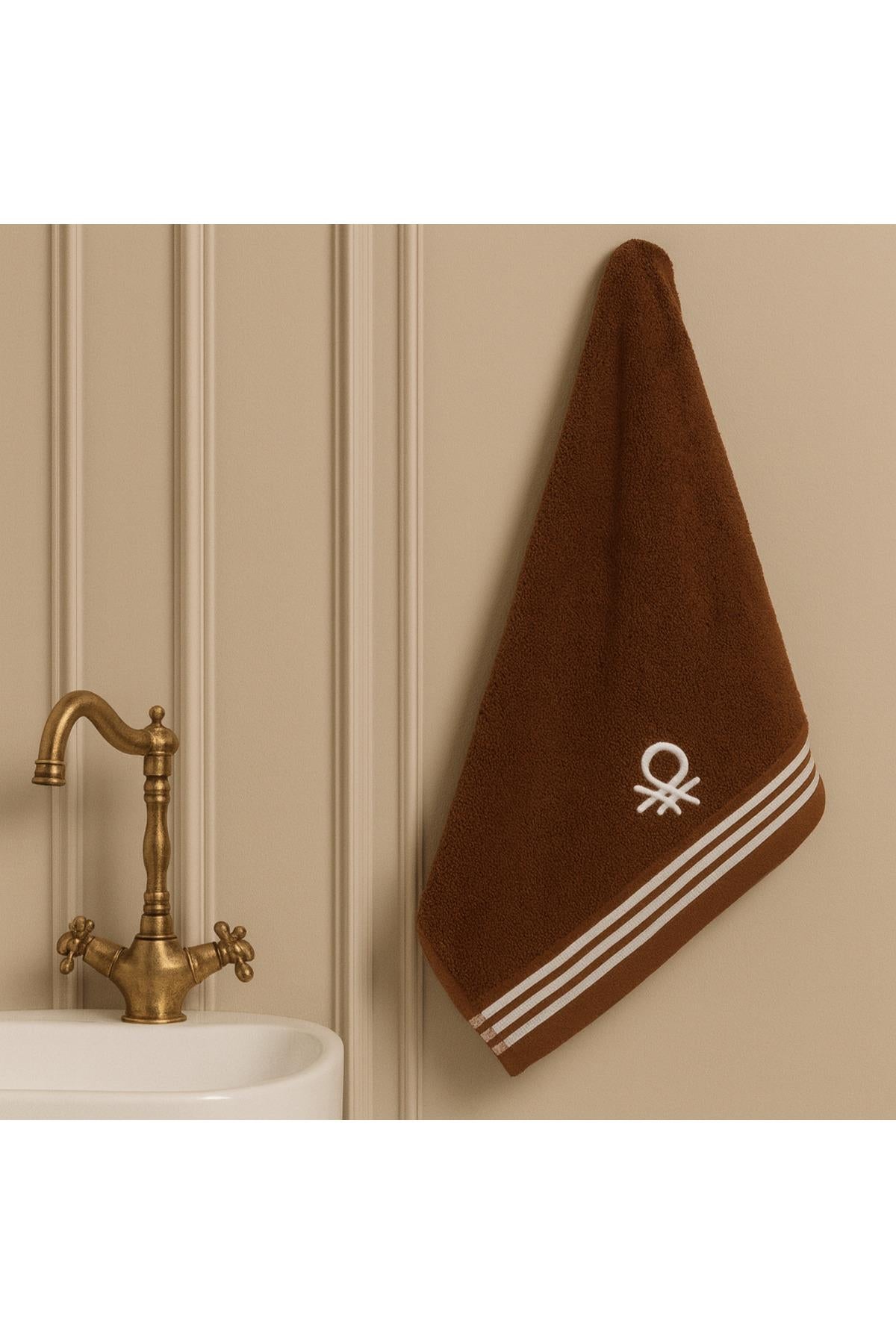 Be-0839-Dbr %100 Pamuk Koyu Kahverengi 50X90 Cm El Havlusu