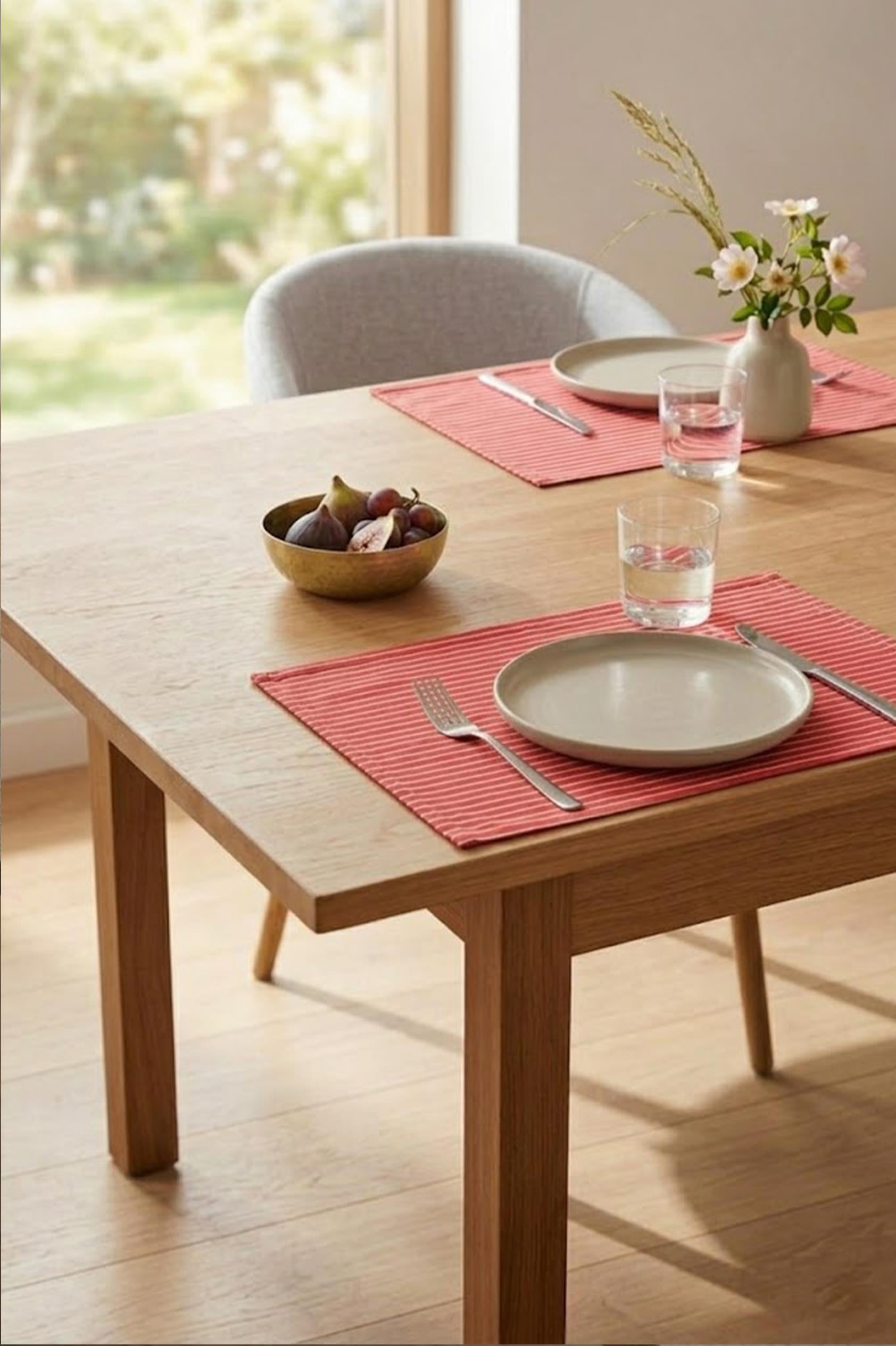 Be-28460-Rd Kırmızı Amerikan Servis Çizgili 4 Lü 33,50 Cm