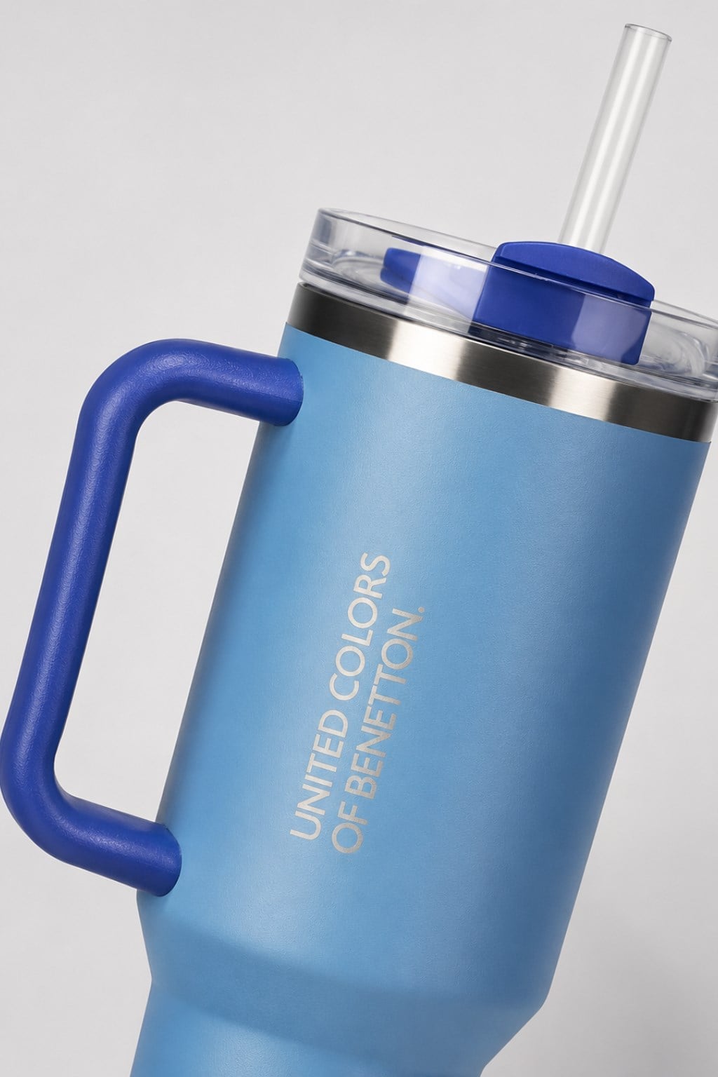 BE-KCT100-TZ Çelik Termos 900 Ml. Mavi Zemin Mavi Kulp