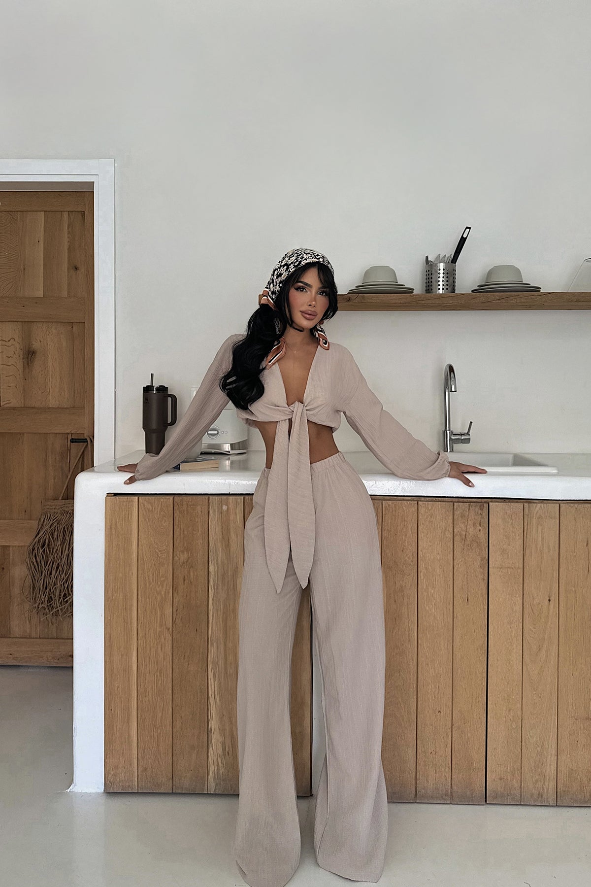 Bej Adelina Bağlamalı Takım ATE-1083