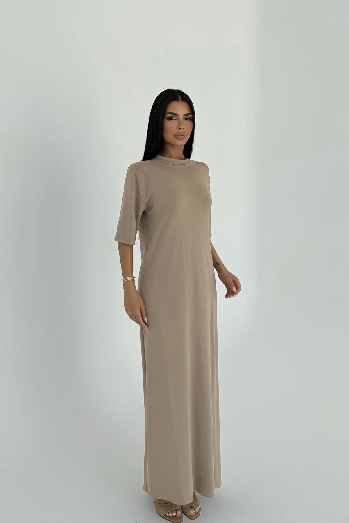 Bej Roland Uzun Elbise ATE-2203