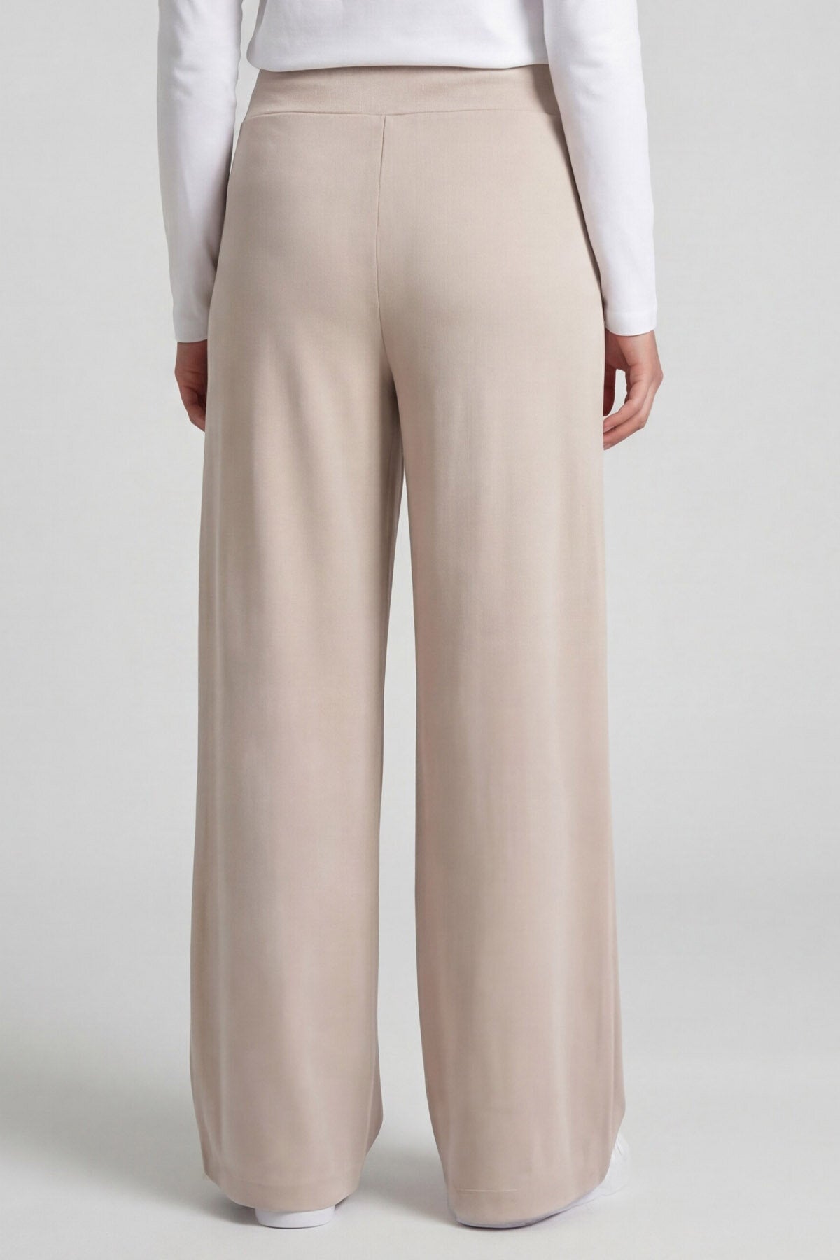 Bej Comfort Fit Geniş Paça Korsajlı Palazzo Kadın Pantolon - 94681
