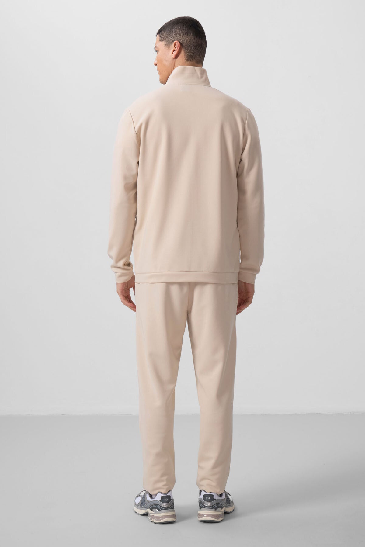 Bej Yüzeyi Dokulu Rahat Form Erkek Eşofman Takım - 85273