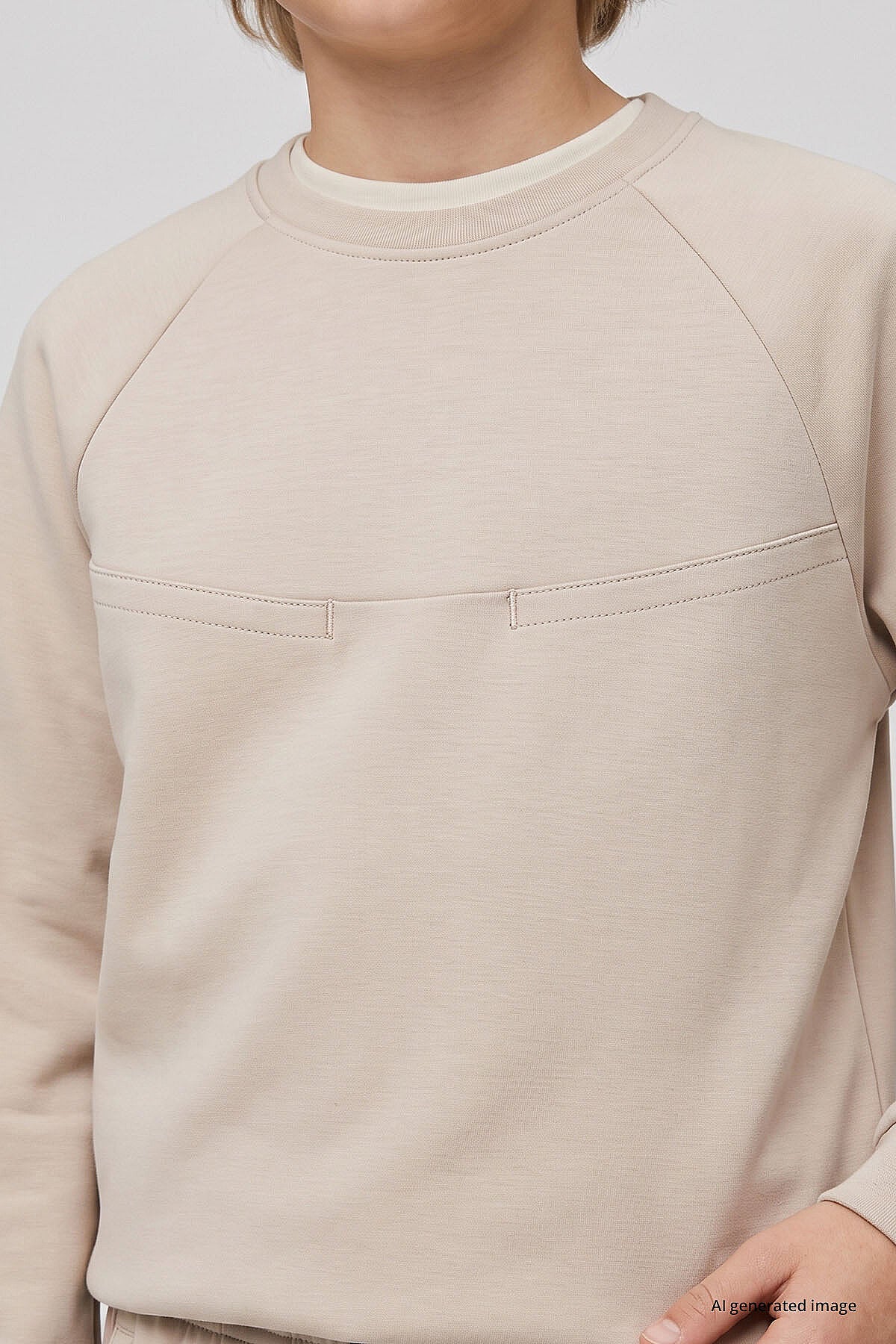 Bej Standart Fit Basic Dikiş Detaylı Erkek Çocuk Eşofman Takım - 11325