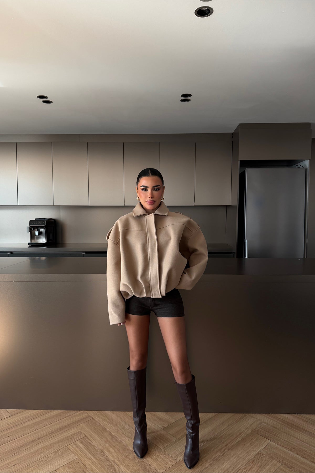 Bej Bomber Ceket ATE-4741