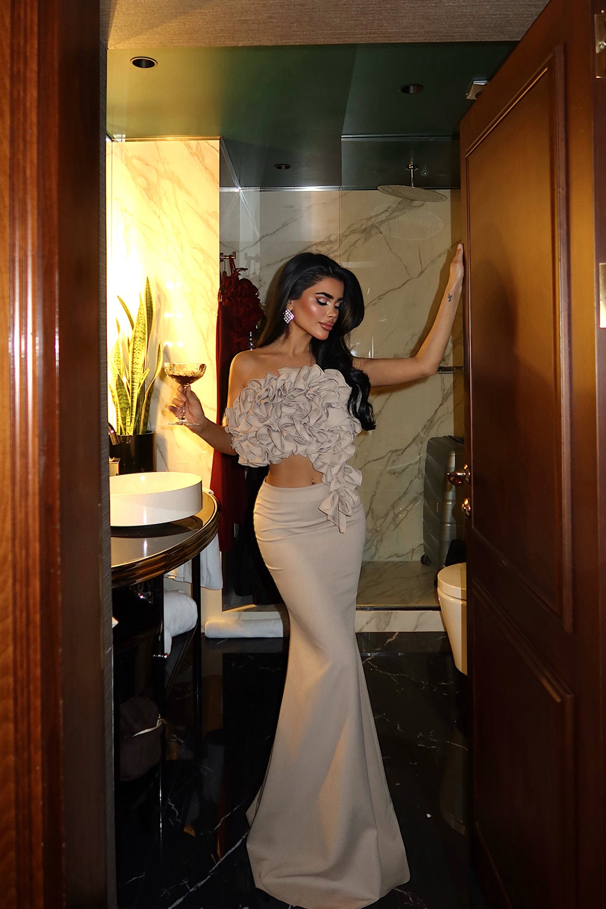 Bej Ruffle Takım ATE-4431