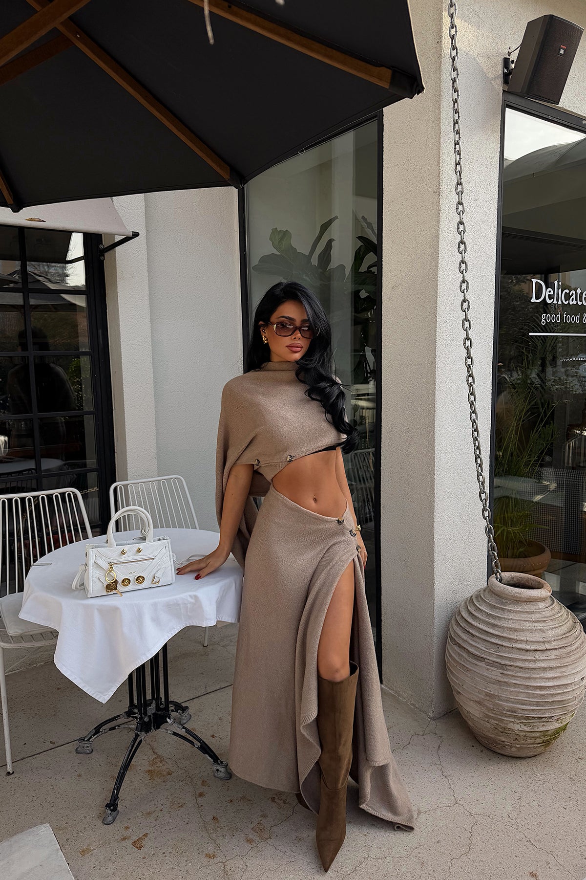 Bej Suzette triko takım ATE-4397