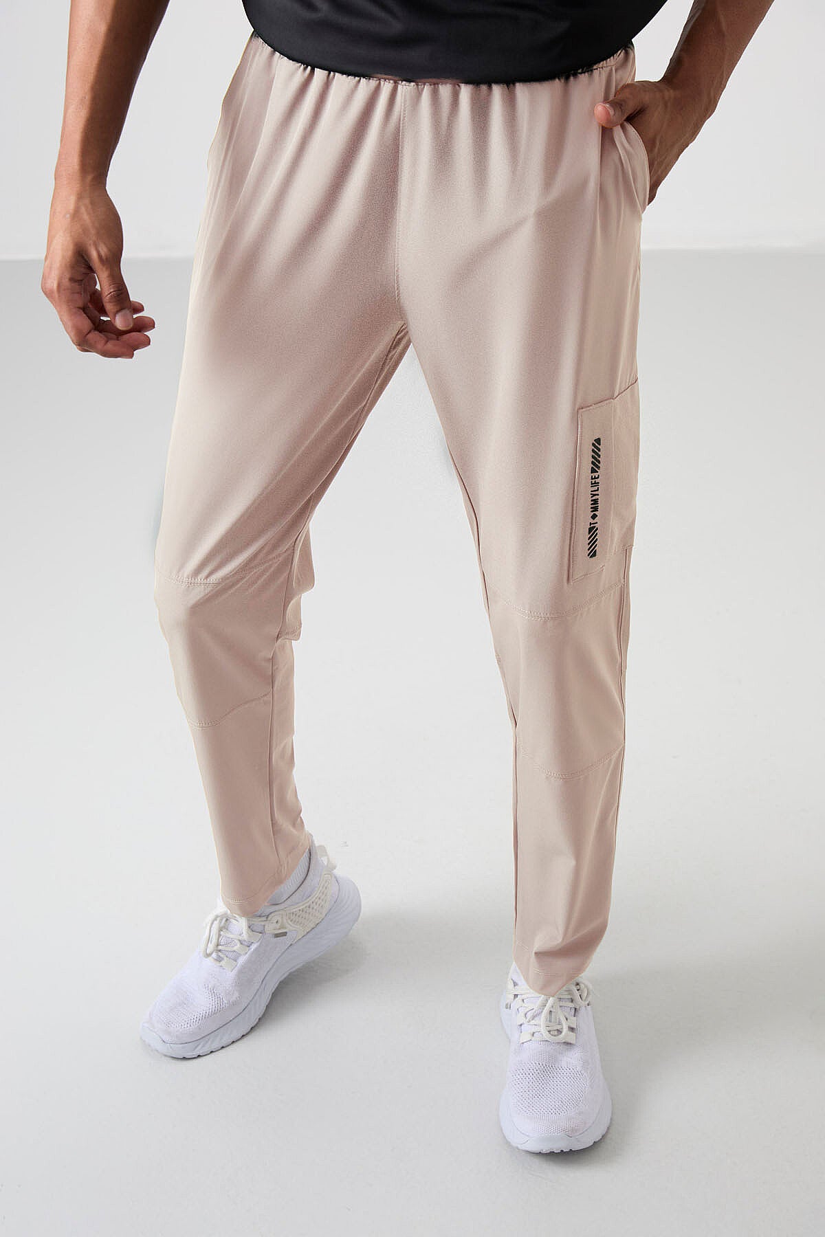 Bej İnce Yumuşak Comfort Fit Erkek Eşofman Alt - 82120