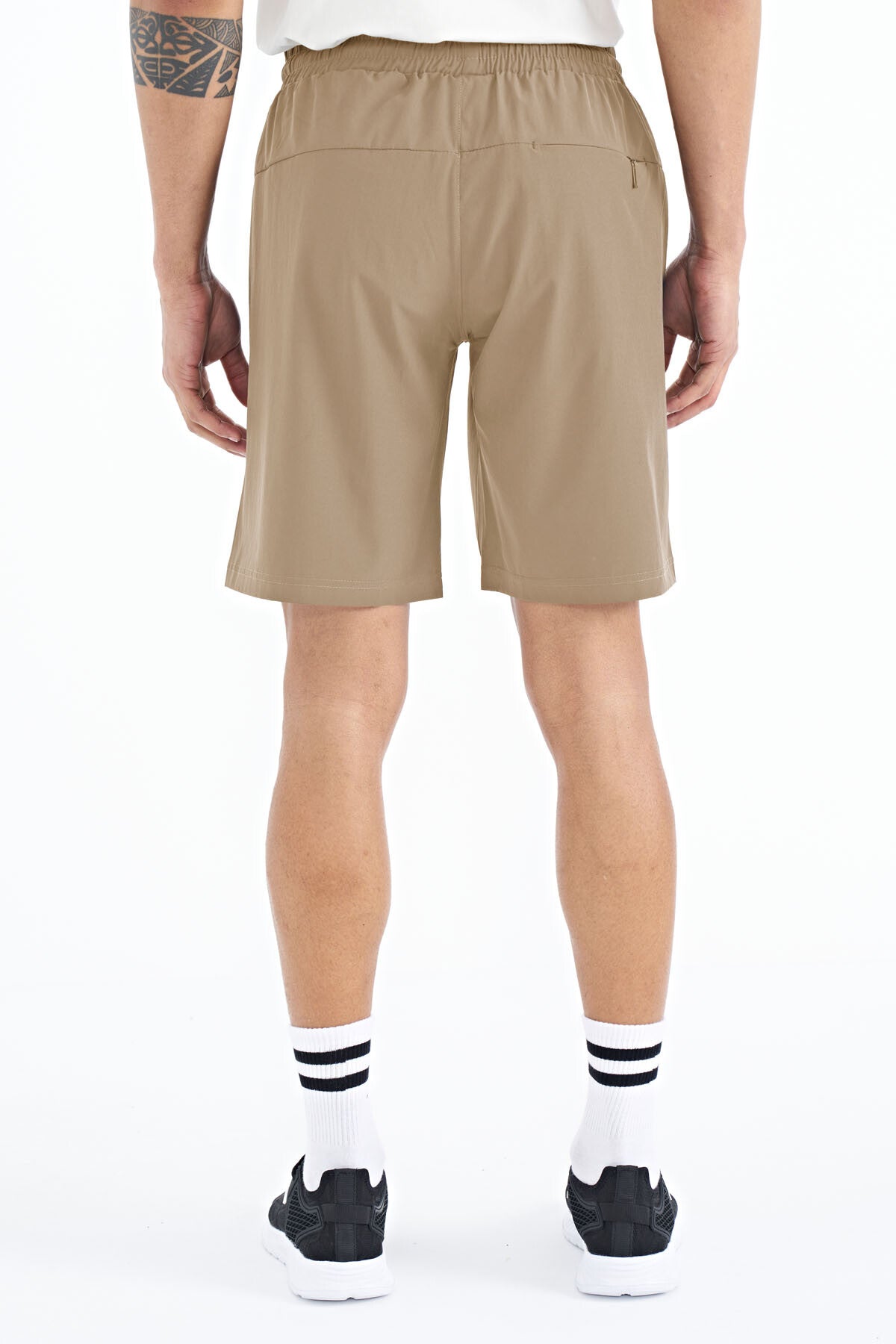 Bej Yan Cep Detaylı Lastikli Erkek Şort - 81238