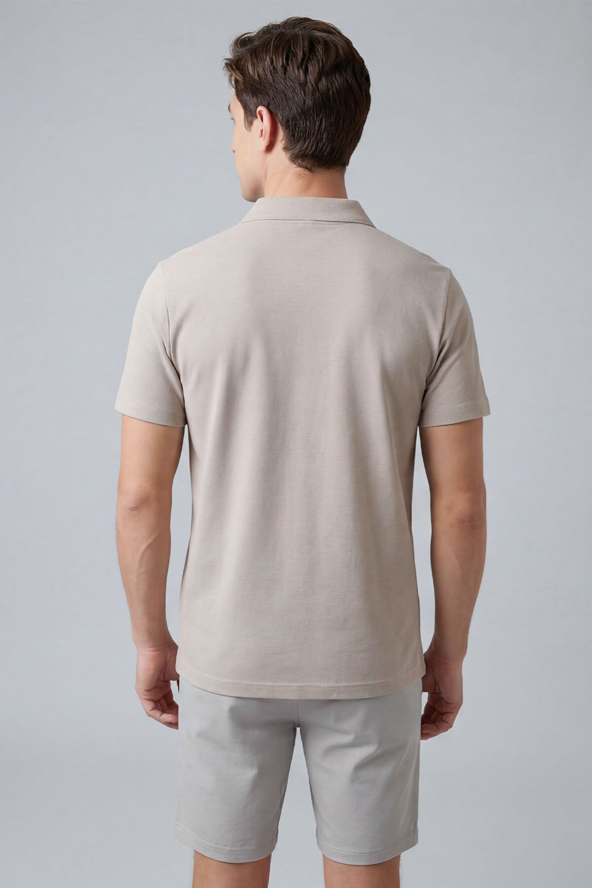 Bej Rahat Form Yumuşak Dokulu Polo Yaka Erkek T-Shirt - 88496