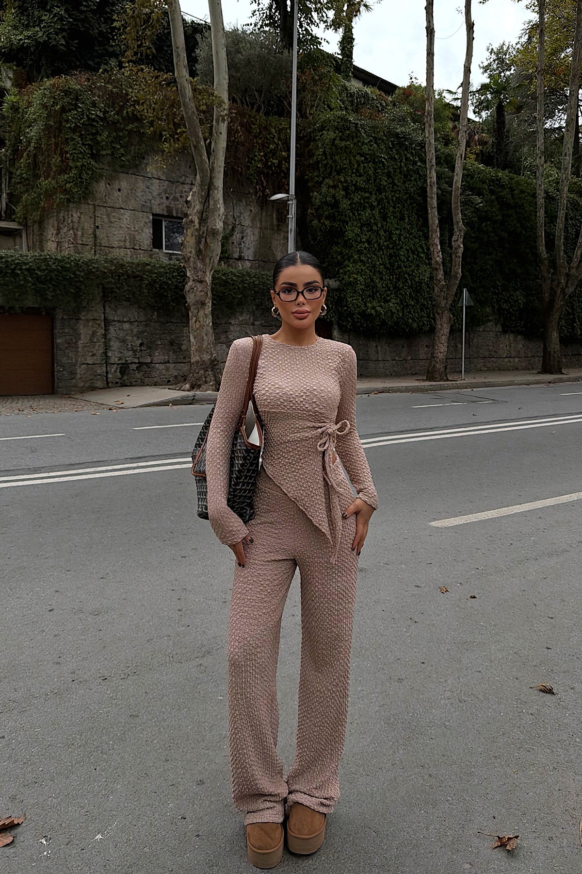 Bej Sequin Takım ATE-3833