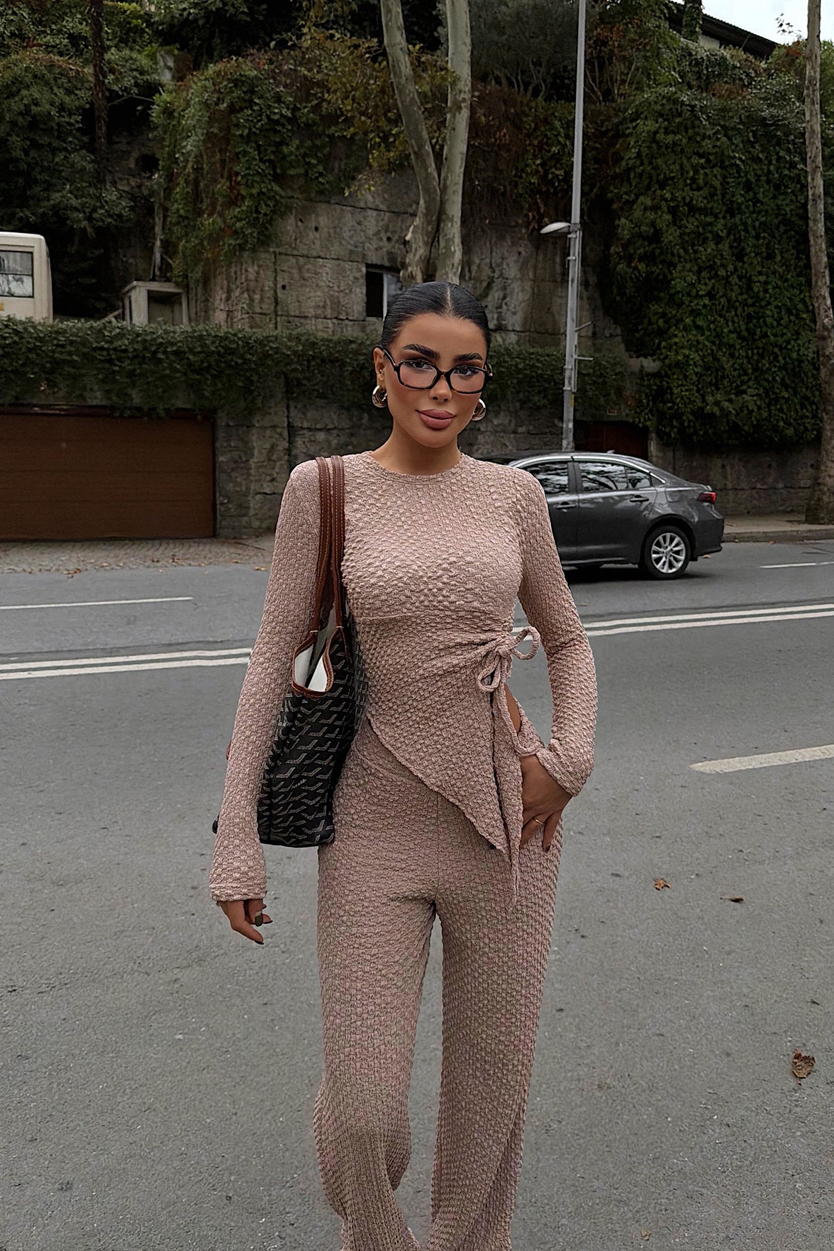 Bej Sequin Takım ATE-3833