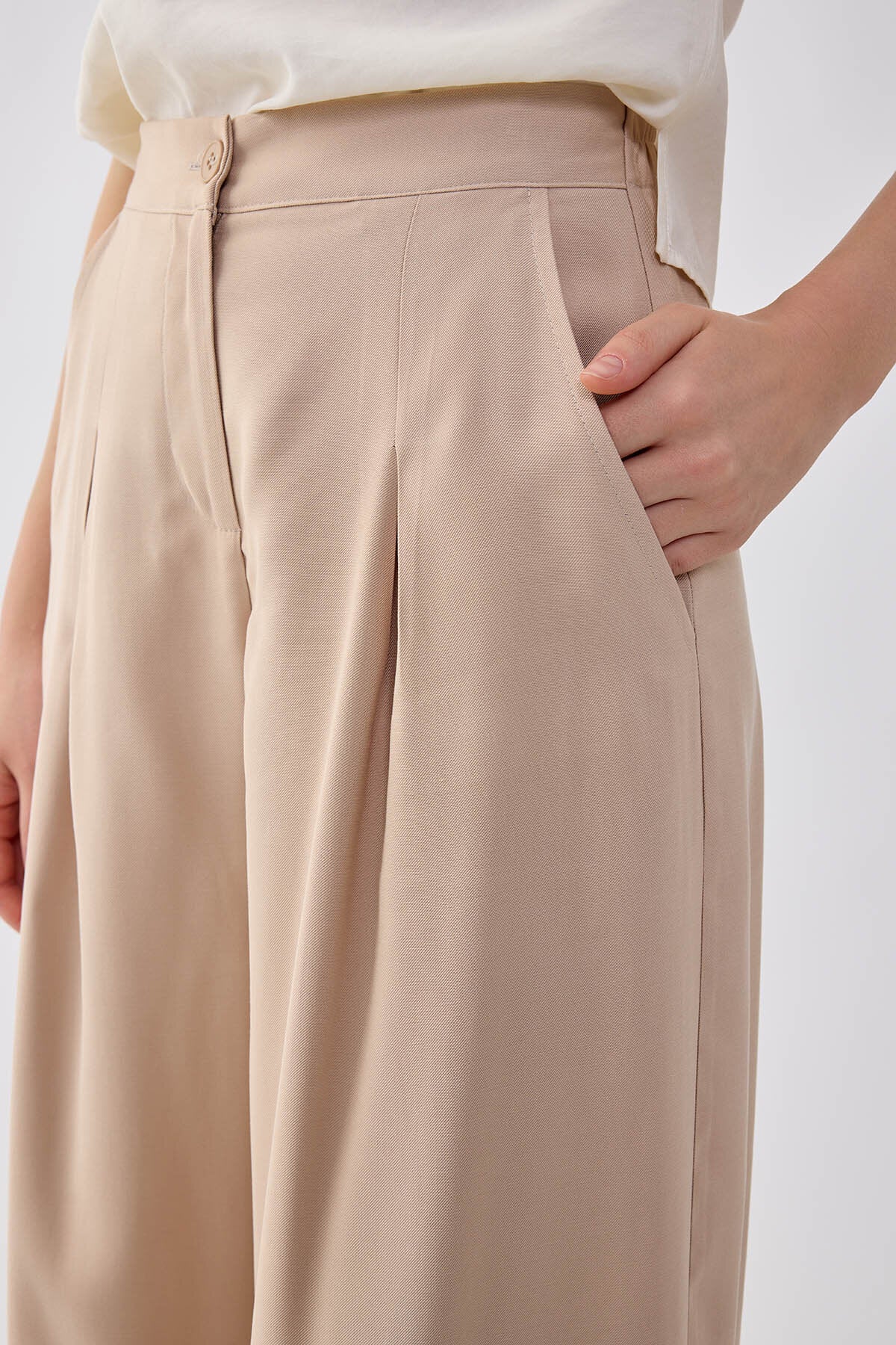 Beli Lastikli Geniş Paça Pantolon