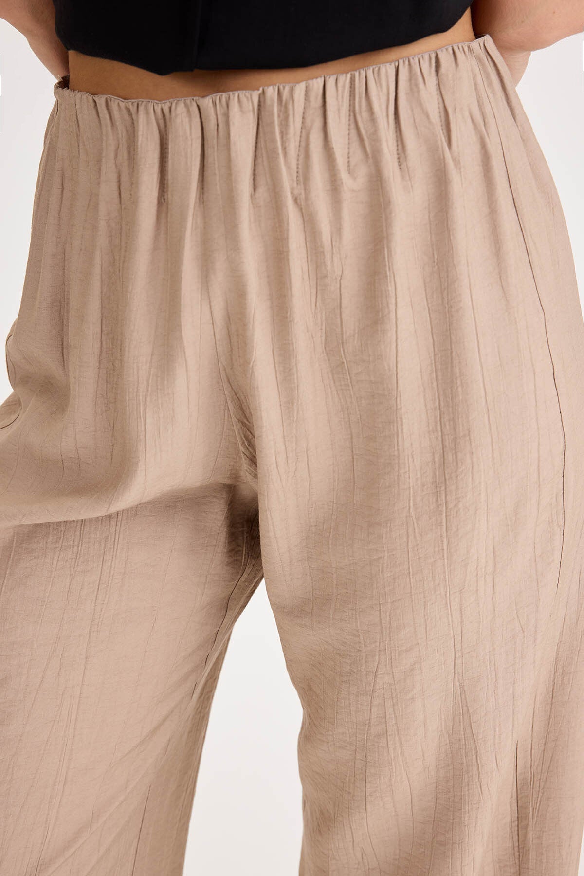 Beli Lastikli Geniş Paça Pantolon