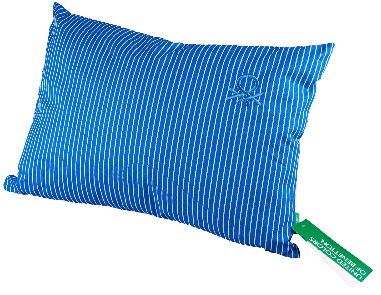 Benetton 100% Pamuk 35*50 Cm Çizgili Kırlent Dolu Mavi Çizgili
