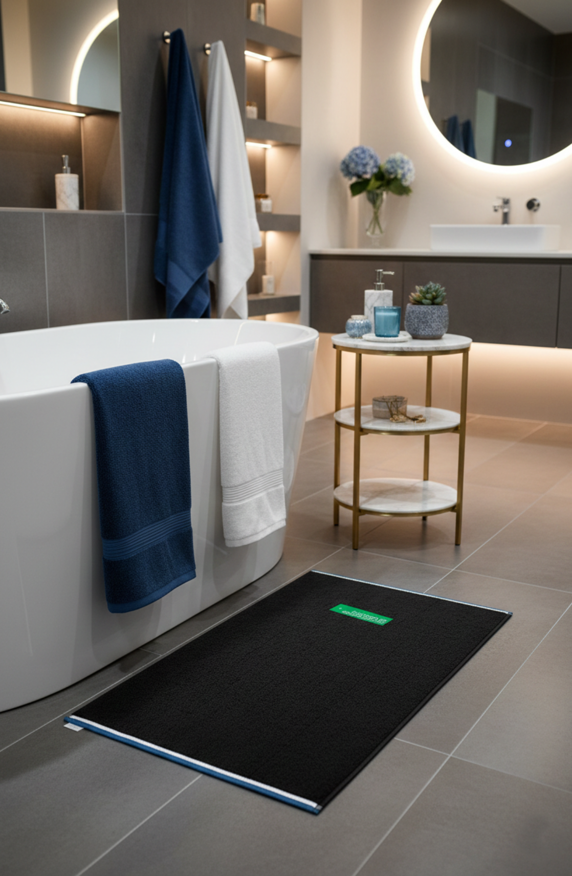 Be-2799-Bk %100 Pamuk Siyah 50X80 Cm Banyo Paspas Havlu