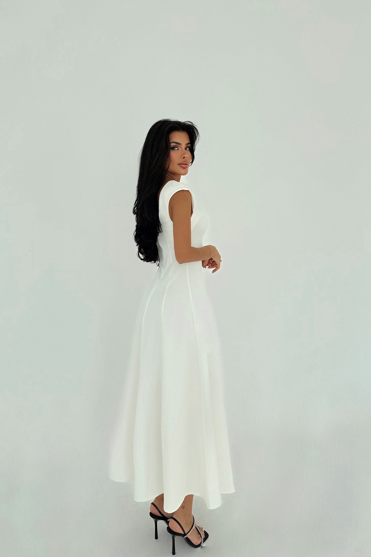 Beyaz Rhea Elbise ATE-2801