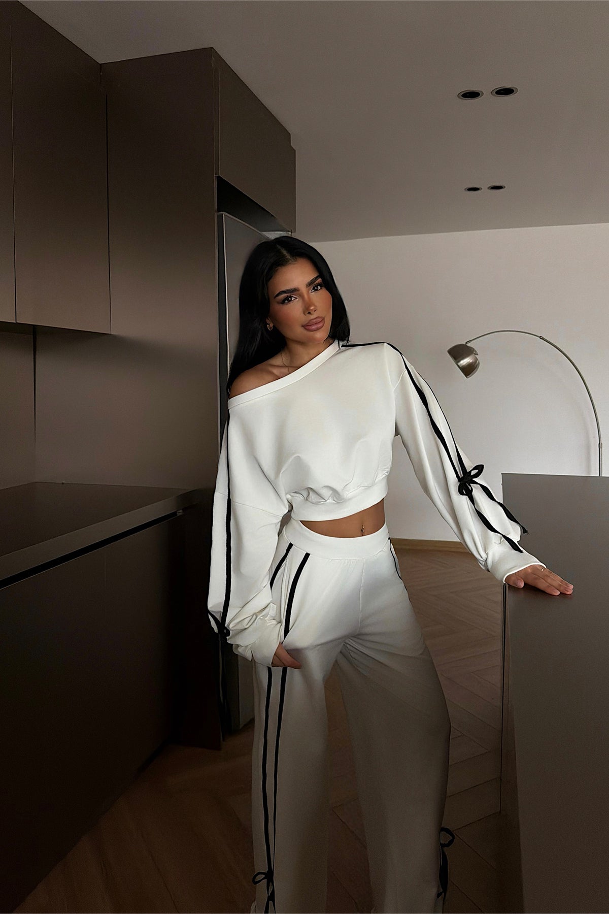 Beyaz Calesia Eşofman Takımı ATE-4454