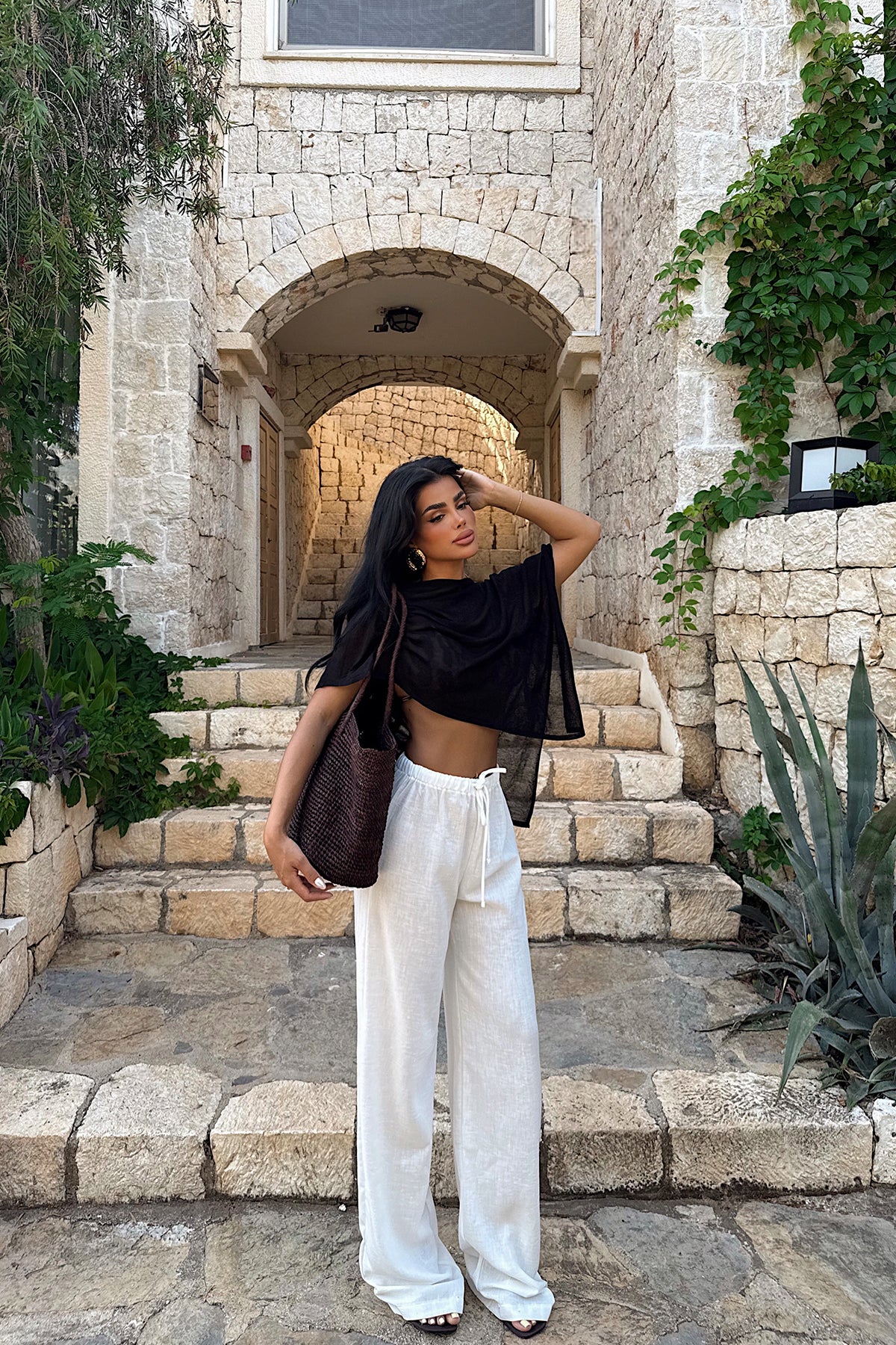 Beyaz Nanea Keten Pantolon ATE-3002