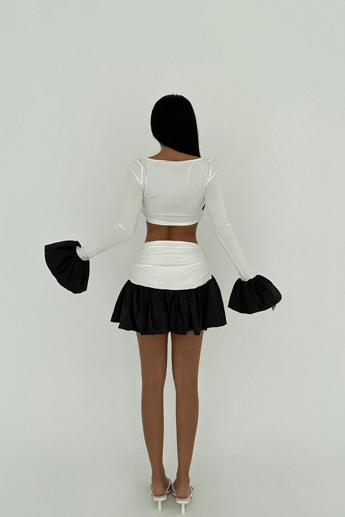 Beyaz Sparkly Etek Üst Takım ATE-2533