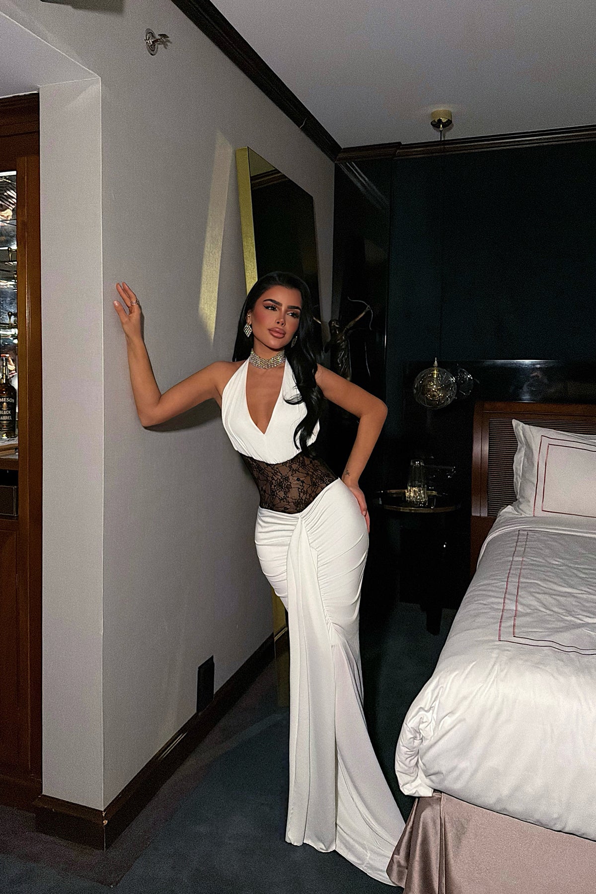 Beyaz Elysia Dantel Detaylı Elbise ATE-3839