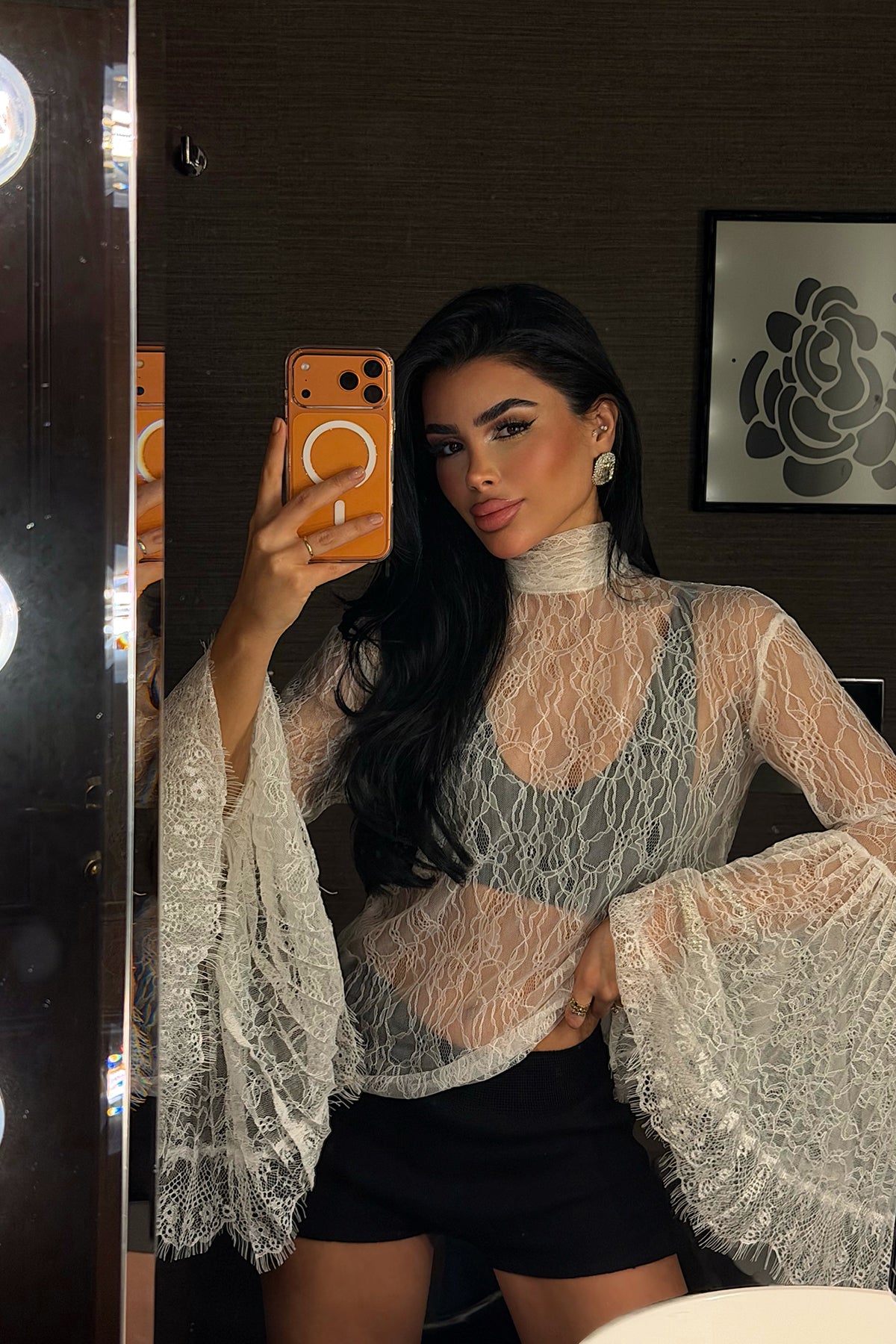 Beyaz Betty Dantel Gömlek ATE-4503