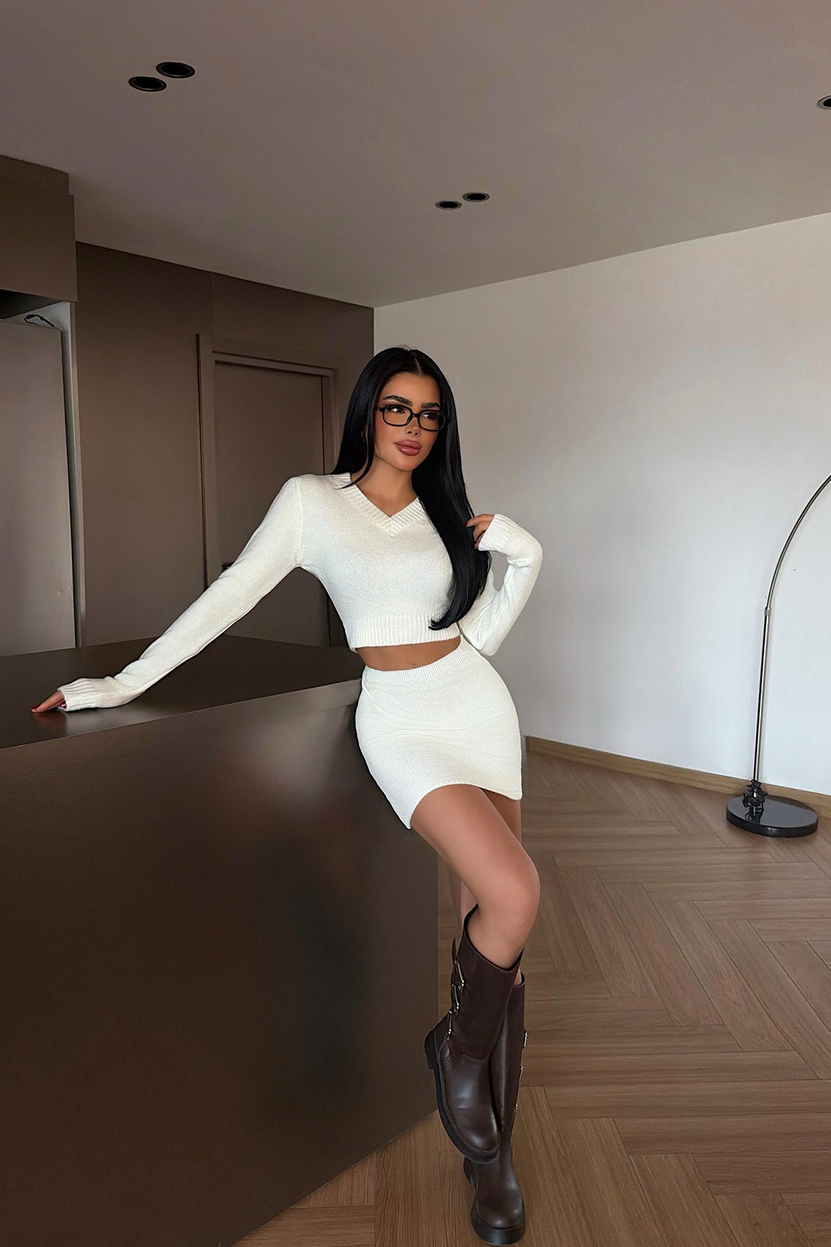 Beyaz İlue Triko Takım ATE-4379