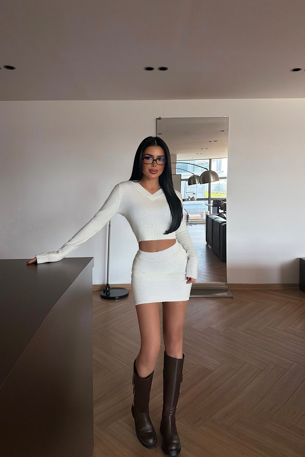 Beyaz İlue Triko Takım ATE-4379