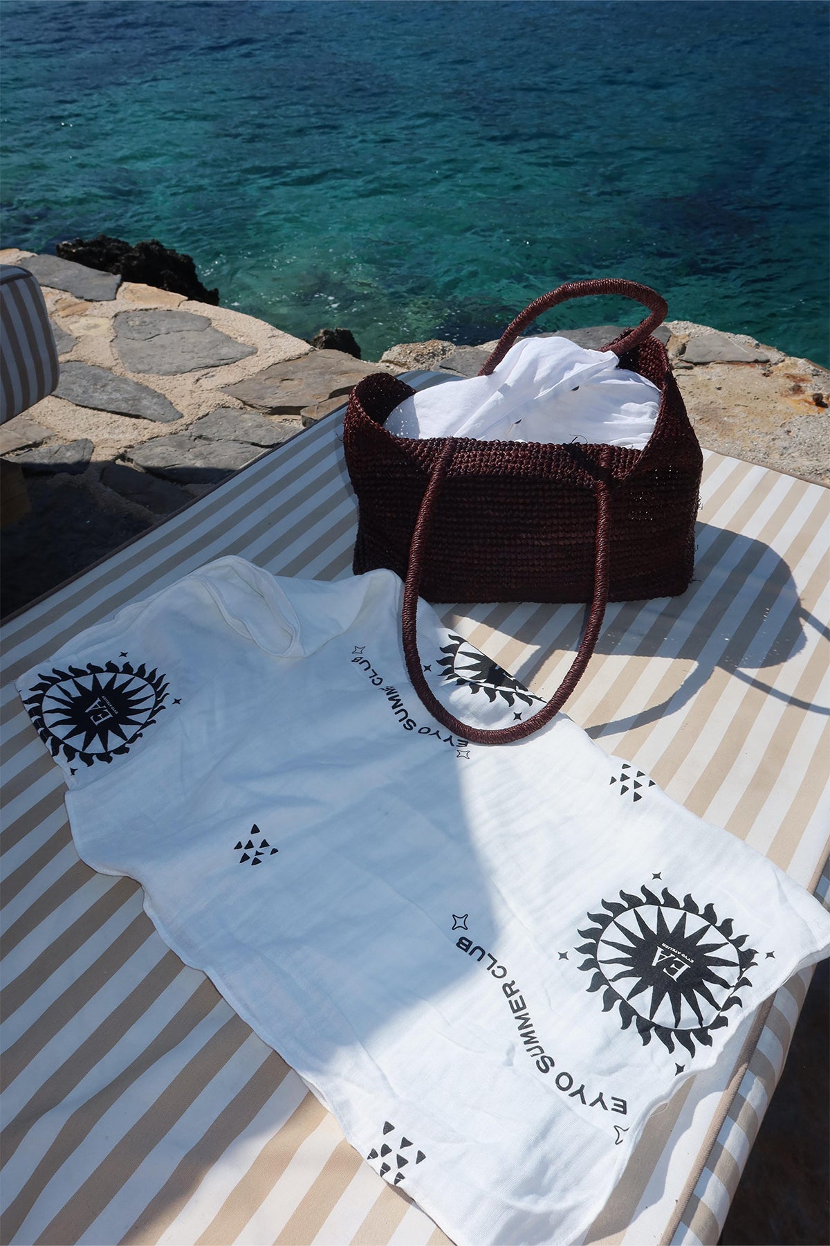 Beyaz Etnik Desen Havlu ATE-1591