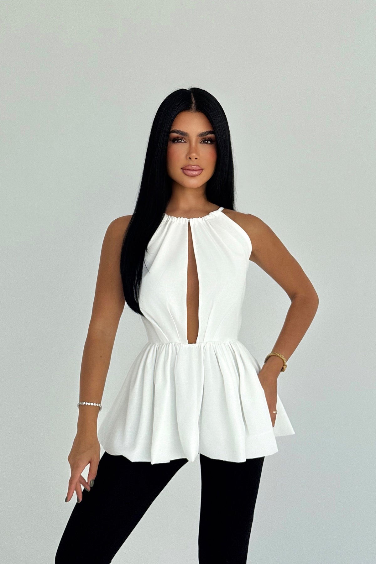 Beyaz Smock Bluz ATE-3445