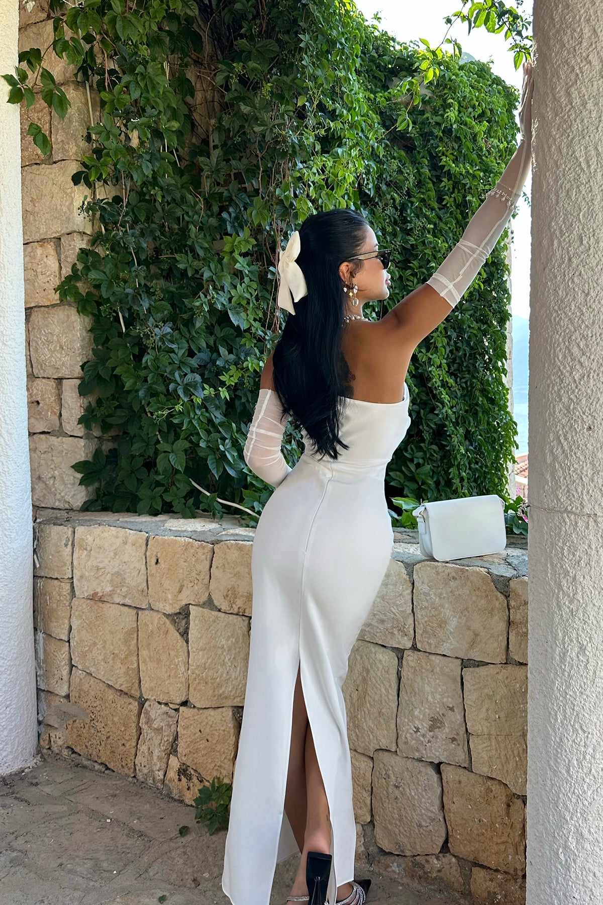 Lıana Beyaz Tasarım Elbise ATE7415