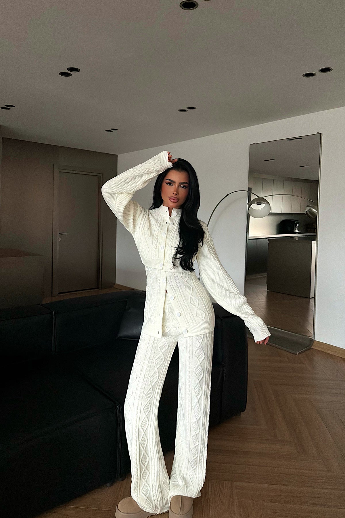 Beyaz Mangan Triko Takım ATE-4408