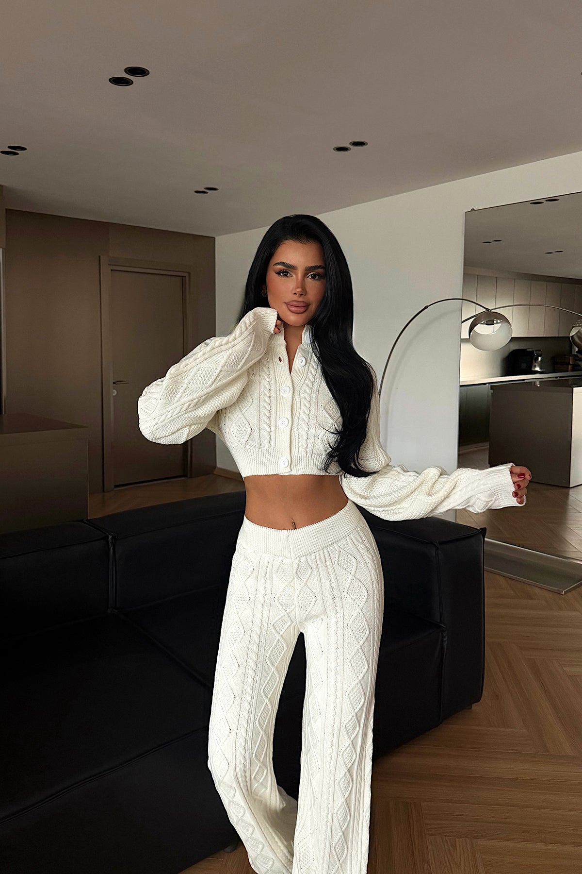 Beyaz Mangan Triko Takım ATE-4408