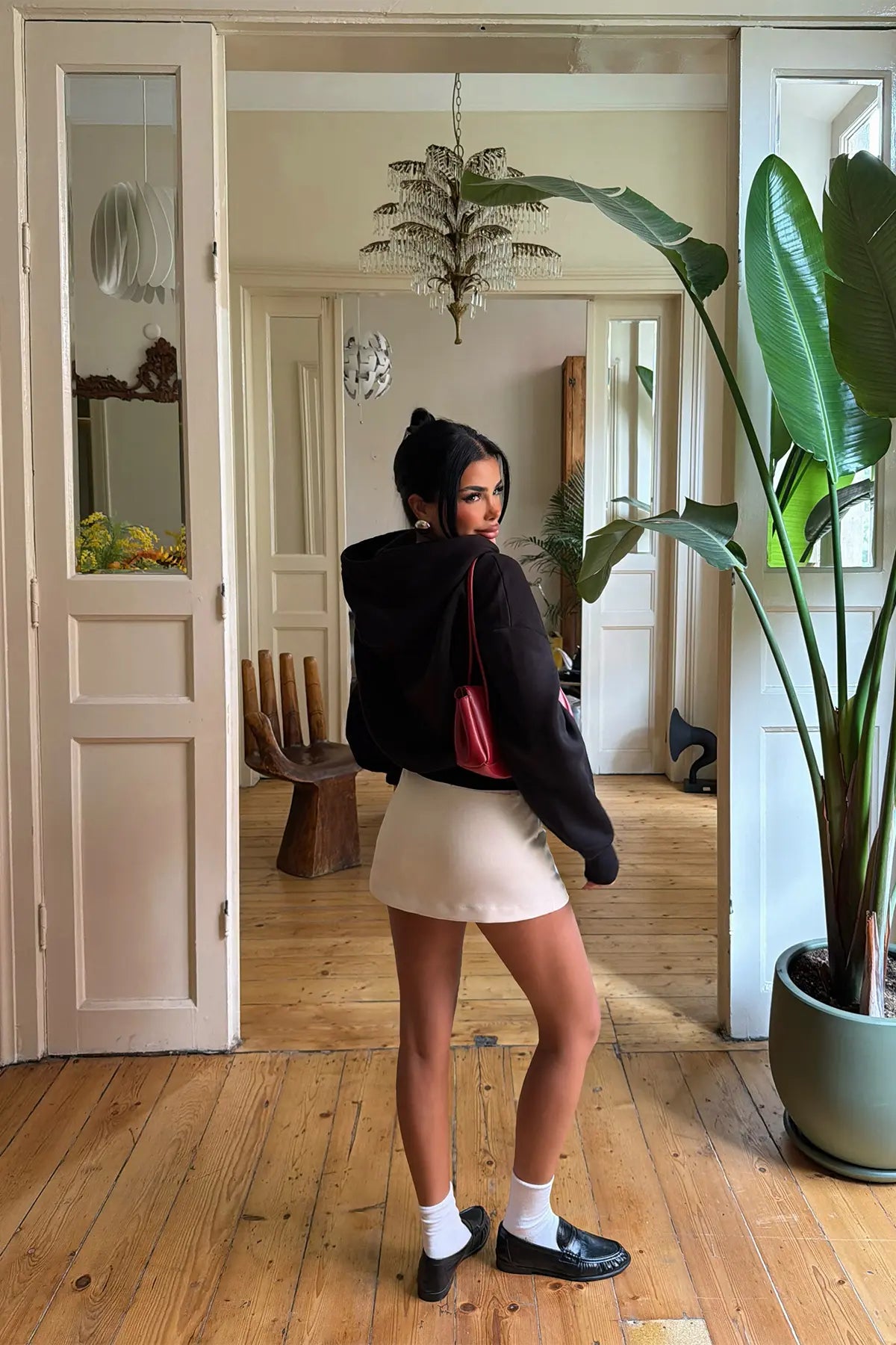 Siyah Sunday Yazılı Hoodie