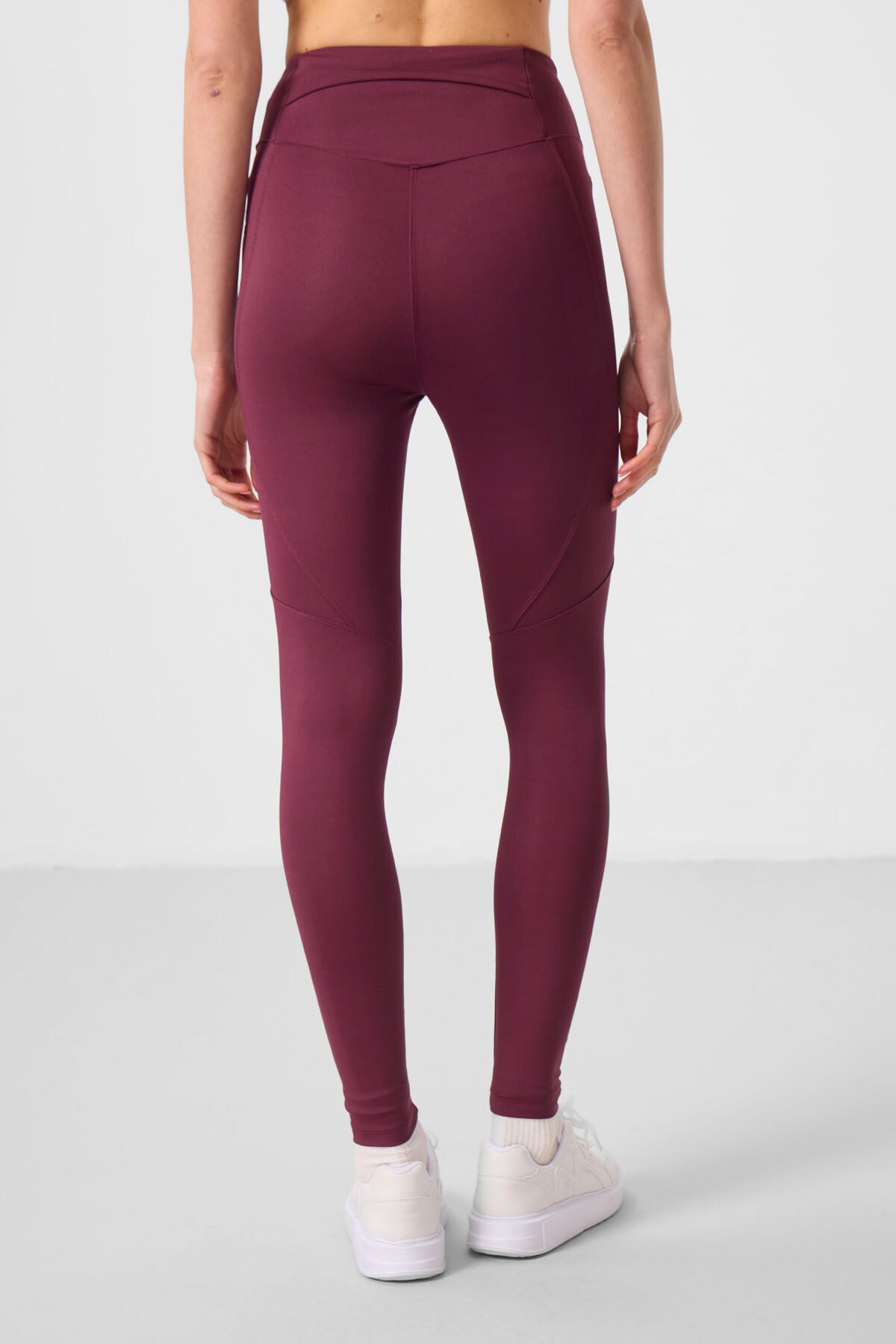 Bordo Standart Fit Esnek Performans Kadın Tayt - 94666