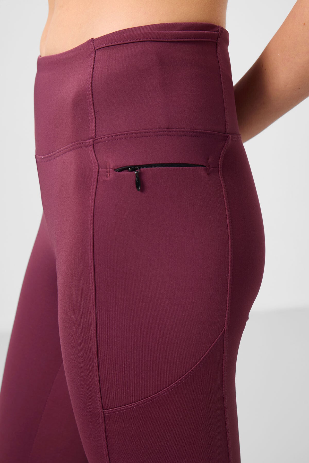 Bordo Esnek Standart Fit Performans Kadın Tayt - 94667