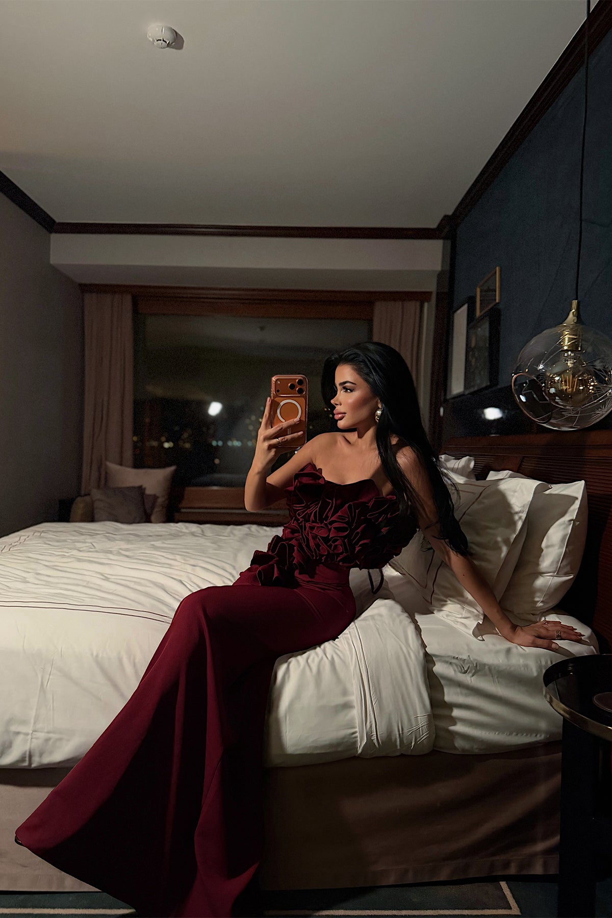 Bordo Ruffle Takım ATE-4432