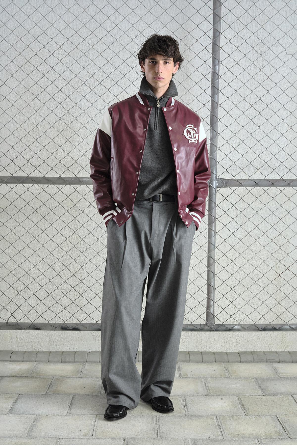 BORDO DERİ KOLEJ CEKET