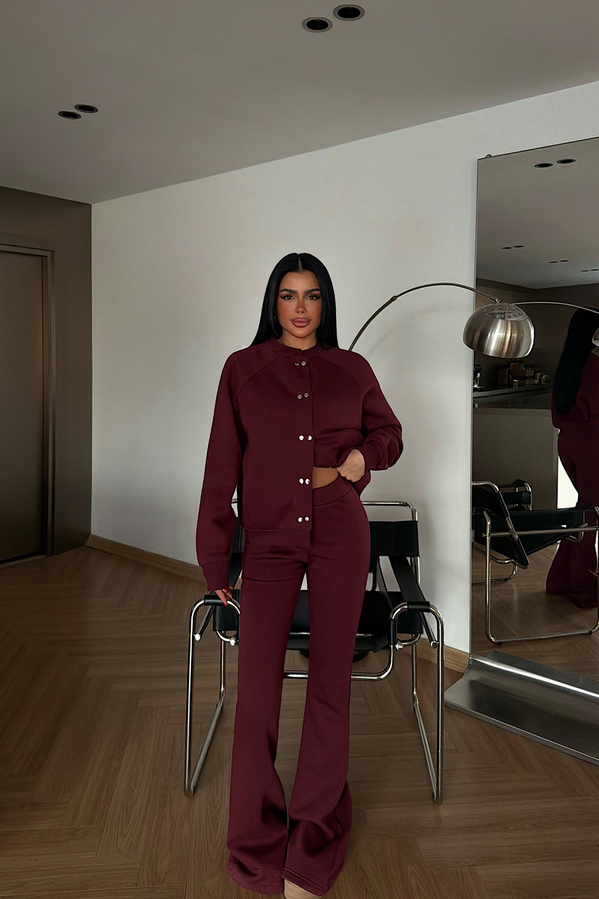 Bordo Perdita eşofman takımı ATE-4289