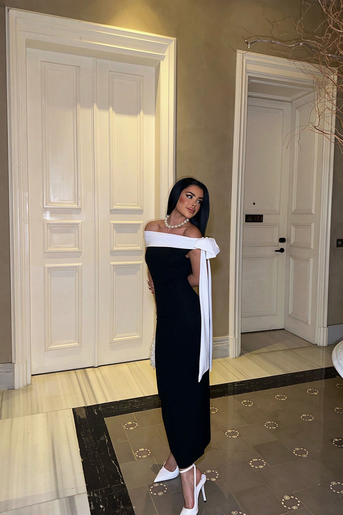 Brıanna Çift Renk Midi Elbise ATE-0774