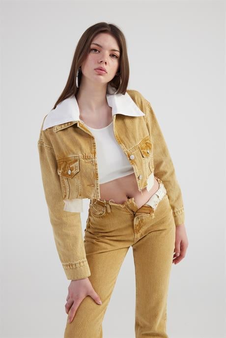 Rusted Jean Ceket Camel
